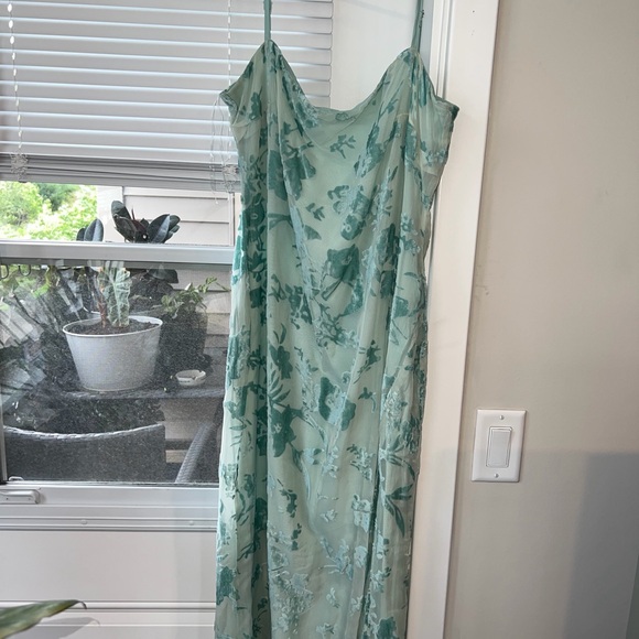 Princess Polly Dresses & Skirts - Princess Polly Mint Green Floral Maxi Slip Dress
